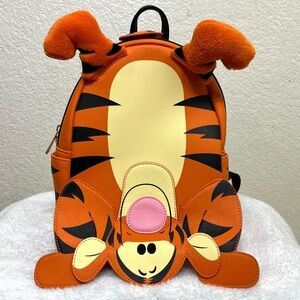 Disney Loungefly Winnie the Pooh Tigger Upside Down Orange Mini Backpack